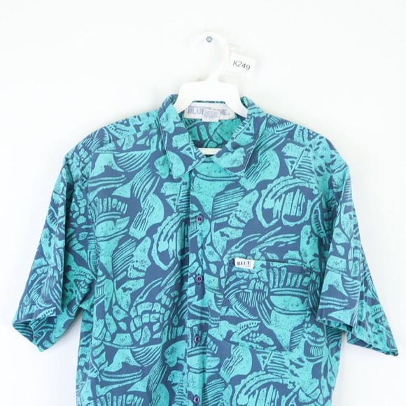 80s Streetwear Mens Small Abstract Hawaiian Shirt - Picture 2 of 8